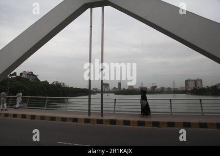 Coyclone Mocha 14may2023 Dhaka Bangladesh, le ciel de la capitale a été couvert en raison de l'impact du cyclone Mocha. C'est la vue du matin de Hati Banque D'Images