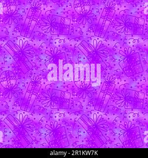 Boîte cadeau de fête motif cadeau sans couture pour emballer le papier, les tissus et le linge de maison, l'imprimé pour les enfants, les emballages de Noël et l'accès pour les anniversaires Banque D'Images