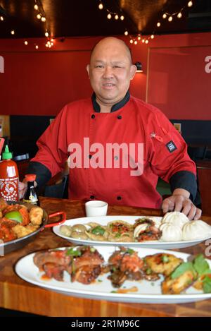 Cuisine asiatique par le chef toi Tok à Albuquerque, Nouveau-Mexique Banque D'Images