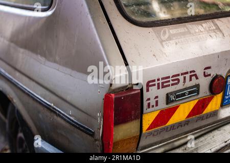 Gros plan et vue arrière d'une Ford Fiesta 1,1 C Popular plus, Ford Motor Company, feu arrière et hayon tel Aviv Israël Banque D'Images