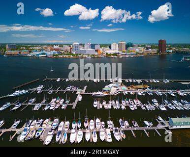 Norfolk, Virginie, États-Unis paysage urbain au-dessus de la rivière Elizabeth. Banque D'Images