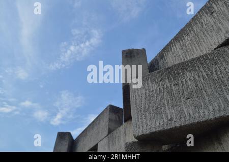 Motif, forme, texture des murs ou des murs en briques claires ou en briques Hebel blanches Banque D'Images