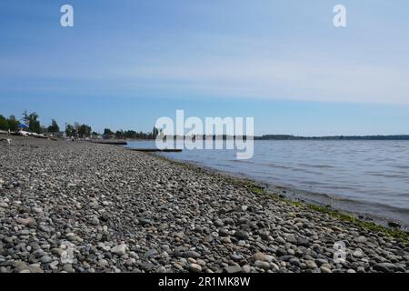 Vue sur l'océan Pacifique depuis Birch Bay, dans l'État de Washington, États-Unis Banque D'Images