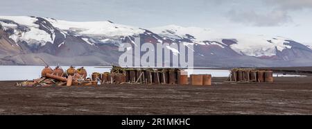 Whalers Bay près de Deception Island, Antarctique une ancienne station de chasse à la baleine Banque D'Images