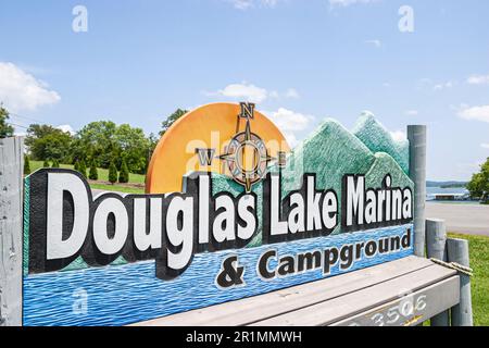 Sevierville Tennessee, TVA Douglas Lake Marina & Campground, camping paysage aquatique nature panneau d'entrée naturel, Banque D'Images