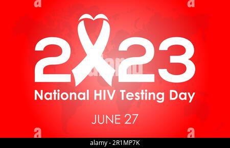2023 concept Journée nationale de dépistage du VIH concept de soins de santé vecteur modèle de bannière conception. Traitement médical, protection contre le vih, thème de la prévention des virus. Illustration de Vecteur