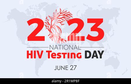 2023 concept Journée nationale de dépistage du VIH concept de soins de santé vecteur modèle de bannière conception. Traitement médical, protection contre le vih, thème de la prévention des virus. Illustration de Vecteur