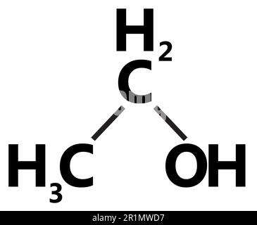 icône de structure de molécule d'éthanol sur fond blanc. signe de l'éthanol. style plat. Banque D'Images
