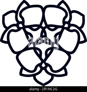 Motif de logo symboles héraldiques rose idéal pour le spa ou la mode fleurs salon de beauté vecteur transparent Illustration de Vecteur
