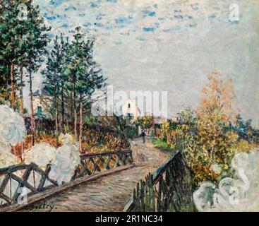 Alfred Sisley, le pont du chemin de fer, (le pont ferroviaire), peinture vers 1880 Banque D'Images