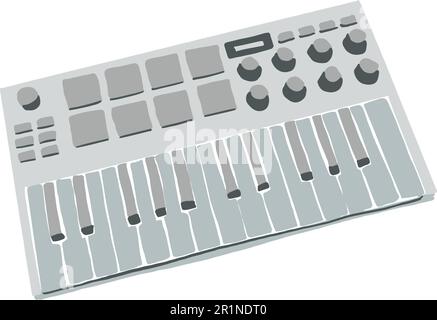 Clavier midi gris isolé Illustration de Vecteur