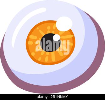 Globe oculaire brillant, dessin animé œil zombie pour Halloween concept. Élément effrayant pour le motif d'invitation ou de carte de vœux. Icône en forme de bonbon pour un tour ou un régal. Vecteur Illustration de Vecteur