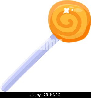 Claque spiralée sur bâton isolée sur fond blanc. Adorable icône en forme de canne à sucre pour Halloween ou décoration de Noël. Friandises caramel. Vecteur illust Illustration de Vecteur