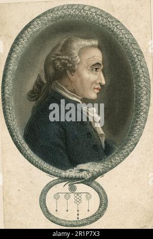 Emmanuel Kant (22 avril 1724-12 février 1804) était un philosophe allemand des Lumières et, entre autres, professeur de logique et de métaphysique à Königsberg, reproduction historique, numériquement restaurée d'un original de 19th siècles / Emmanuel Kant (22. Avril 1724-12. Février 1804) war ein deutscher Philosoph der Aufklärung und unter anderem Professor der Logik und Metaphysik in Königsberg, Historisch, digital restaurierte Reproduktion von einer Vorlage aus dem 19. Jahrhundert Banque D'Images