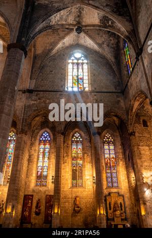 Vue intérieure de la cathédrale de Barcelone, la Catedral, Catedral de la Santa Creu i Santa Eulalia, Barcelone, Catalogne, Espagne Banque D'Images