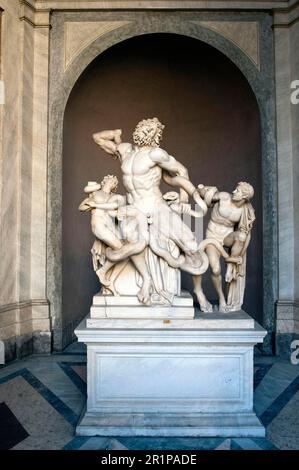 Groupe Laocoon, statue en marbre, serpent, prêtre d'Apollon, Musée du Vatican, Vatican, Rome, Latium, Italie, Europe, Cité du Vatican Banque D'Images