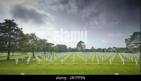 France, Normandie, Colleville sur Mer, Cimetière militaire américain, Omaha Beach Memorial Banque D'Images