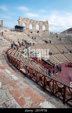 À l'intérieur de la célèbre ancienne arène romaine de Vérone, en Italie Banque D'Images