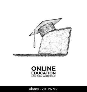 gobelet de graduation et ordinateur portable isolés sur fond blanc Illustration de Vecteur