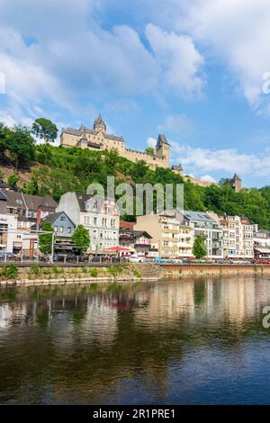 Altena, rivière Lenne, château de Burg Altena, vieille ville du pays aigre, Rhénanie-du-Nord-Westphalie, Allemagne Banque D'Images