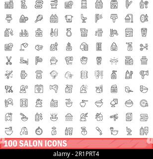 ensemble de 100 icônes de salon. Illustration de 100 icônes de salon ensemble de vecteur isolé sur fond blanc Illustration de Vecteur