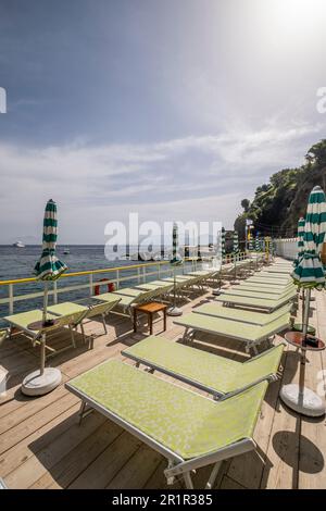 La Canzone del Mare baignade établissement sur Capri, île de Capri, Golfe de Naples, Campanie, Italie, Europe Banque D'Images