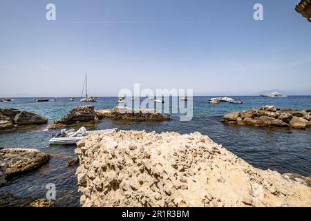 La Canzone del Mare baignade établissement sur Capri, île de Capri, Golfe de Naples, Campanie, Italie, Europe Banque D'Images