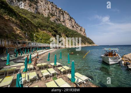 La Canzone del Mare baignade établissement sur Capri, île de Capri, Golfe de Naples, Campanie, Italie, Europe Banque D'Images