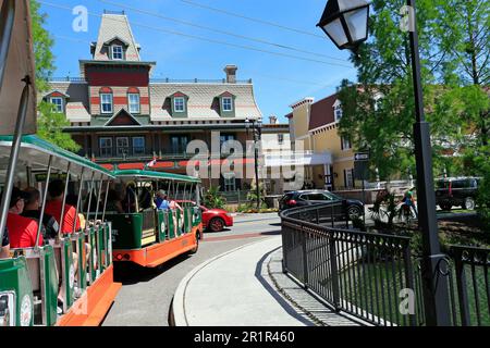 Visite de la vieille ville en tramway, St. Augustine, Floride, États-Unis Banque D'Images