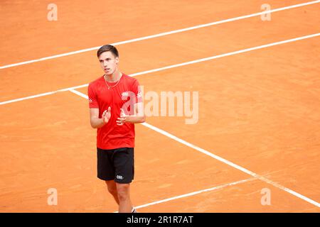 Rome, Italie. 15th mai 2023. Foro Italico, Rome, Italie, 15 mai 2023, Fabian Marozsan (HUN) fête après avoir gagné le 3rd tour contre Carlos Alcaraz (ESP) pendant Internazionali BNL d'Italia (day8) - tennis internationales crédit: Live Media Publishing Group/Alay Live News Banque D'Images