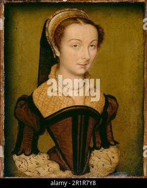 Portrait de Louise de Halluin, dame de Cipierre Date : c. 1555 artiste : Corneille de Lyon Français, 1500/10–1575 Banque D'Images