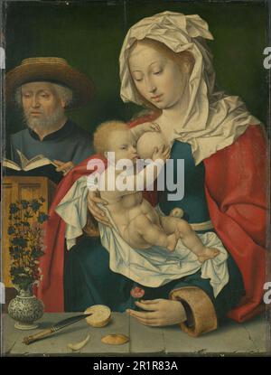 Sainte famille Date: 1520/30 artiste: Atelier de Joos van Cleve Netherlandish, Banque D'Images