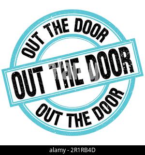 LE texte DE LA PORTE est inscrit sur l'enseigne bleue-noire Banque D'Images