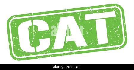 Texte DE CHAT inscrit sur l'étiquette verte en forme de timbre grungy. Banque D'Images