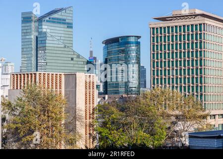 Vue sur le quartier nord de Bruxelles, quartier des affaires. Banque D'Images
