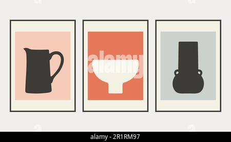 Matisse Abstract Art Set, esthétique moderne Art, Boho décor, minimaliste Art, Illustration, Vector, Poster, carte postale. Illustration de Vecteur