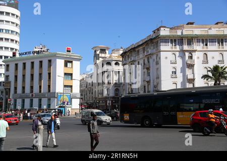 Le Caire. 14th mai 2023. Cette photo prise sur 14 mai 2023 montre une vue sur la rue à Casablanca, Maroc. Credit: Sui Xiankai/Xinhua/Alay Live News Banque D'Images