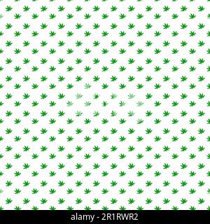 Motif sans couture des feuilles de cannabis sur fond blanc Banque D'Images