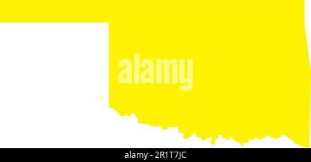 Carte DE couleurs CMYK JAUNE d'OKLAHOMA, Etats-Unis Illustration de Vecteur