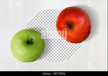 Ensemble de pommes fraîches pour régime isolé sur fond blanc. Banque D'Images