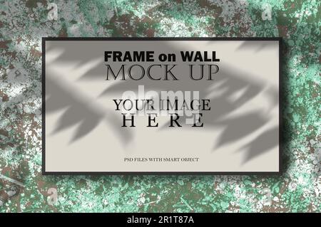 Concept simple de cadre photo avec ombre feuille pour ornement Banque D'Images