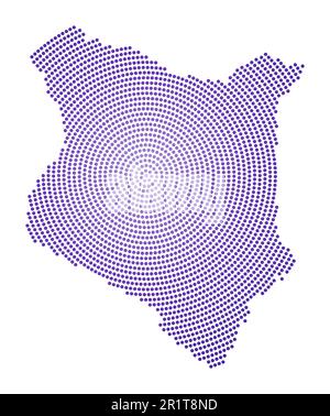 Carte en pointillés du Kenya. Forme de style numérique du Kenya. Icône Tech du pays avec des points gradués. Illustration vectorielle attrayante. Illustration de Vecteur