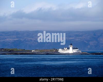 Phare, Flada, Slate isles, Écosse Banque D'Images