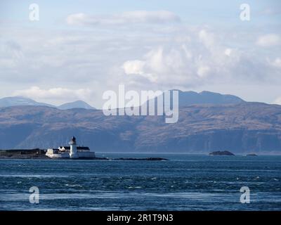 Phare, Flada, Slate isles, Écosse Banque D'Images