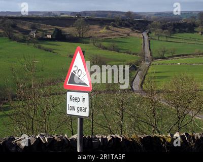 20 % conserver dans le panneau de signalisation de bas de gamme, Crowdicote, Peak District Banque D'Images