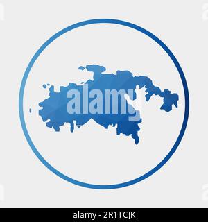 Icône Saint John. Carte polygonale de l'îlot dans l'anneau de gradient. Panneau rond bas en polyéthylène Saint John. Illustration vectorielle. Illustration de Vecteur