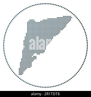 Salt Cay, badge numérique des îles Turks. Carte en pointillés de Salt Cay, îles Turques en cercle. Icône technologique de l'île avec points en dégradé. Vecto froid Illustration de Vecteur