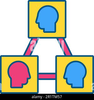 Icône de connexion réseau concept de communication sur les médias sociaux. Type psychologique social. Schéma de conception plate Illustration de Global Networking et Techno Illustration de Vecteur