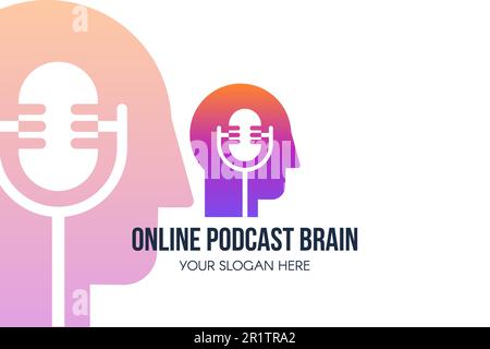 Modèle de page d'accueil de podcast. Design de bannière Web de salon, de radio ou de blogging en ligne. Chaîne de podcast audio ou vidéo moderne. Page d'accueil de diffusion en ligne Illustration de Vecteur