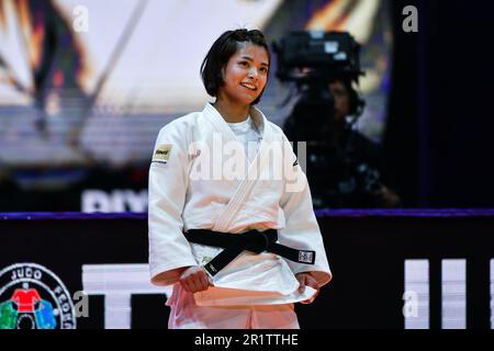 Doha, Qatar, 8 mai 2023. Uta Abe du Japon réagit à la médaille d'or féminine -52kg lors des Championnats du monde de judo 2023 - jour 2 à Doha, Qatar. 8 mai 2023. Crédit : Nikola Krstic/Alay Banque D'Images